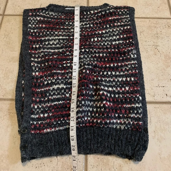 Vintage Ms. Sheryl Fair Isle Sweater L | Gray Red White Knit Pullover Chunky 80s - Picture 6 of 7